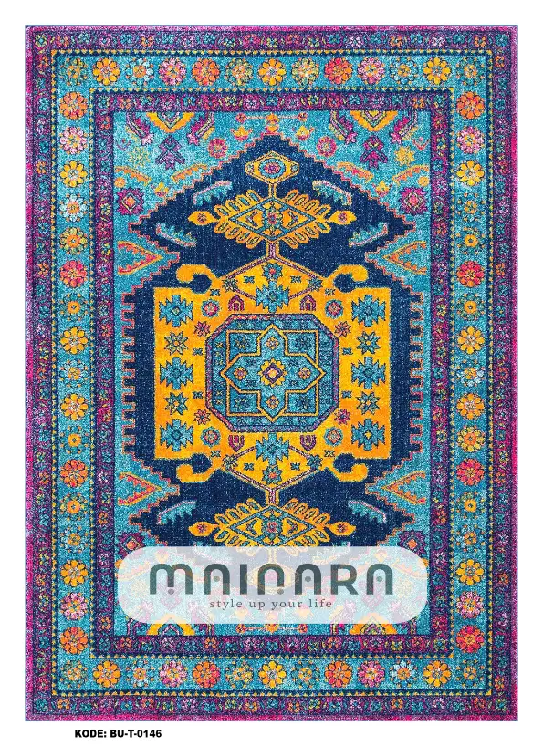 Karpet Tradisional (BU-T-0146) - Blue,Purple,Orange