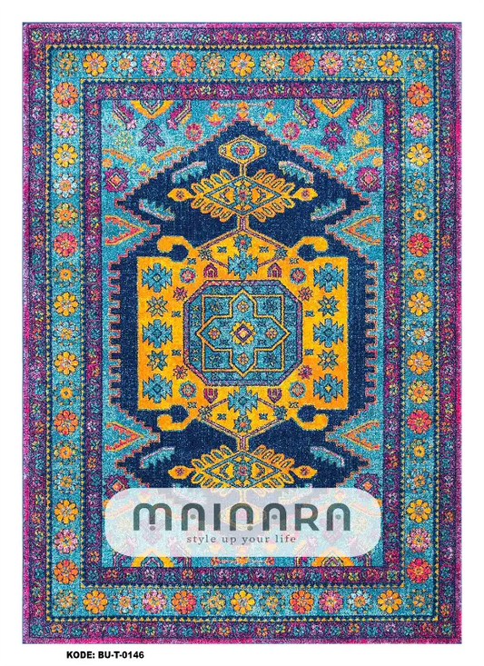 Karpet Tradisional (BU-T-0146) - Blue,Purple,Orange