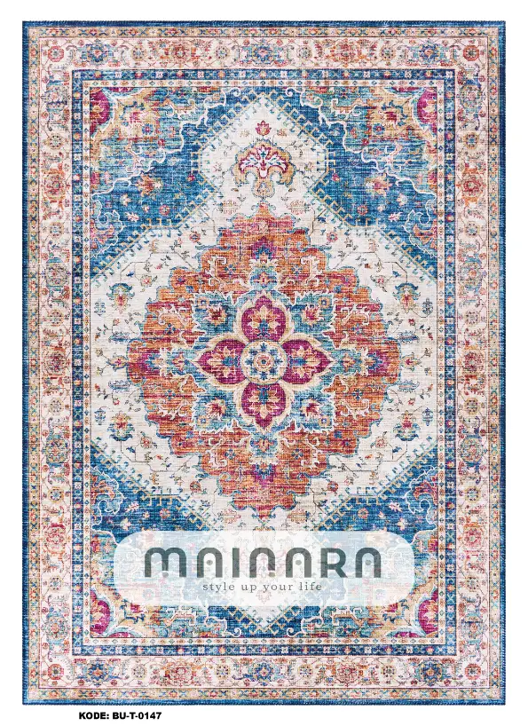 Karpet Tradisional (BU-T-0147) - Blue,Orange