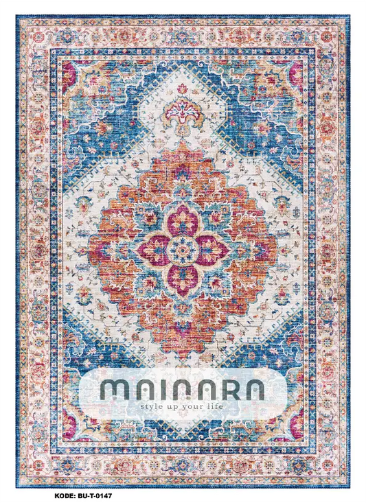 Karpet Tradisional (BU-T-0147) - Blue,Orange