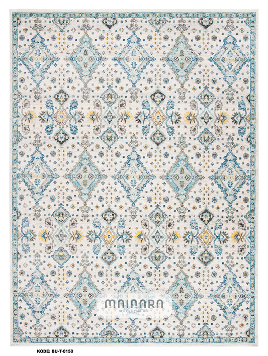 Karpet Tradisional (BU-T-0150) - Blue,Lime,Tosca
