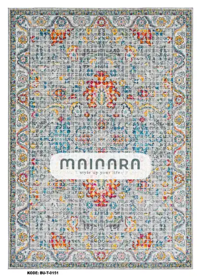 Karpet Tradisional (BU-T-0151) - Blue,Grey,Orange