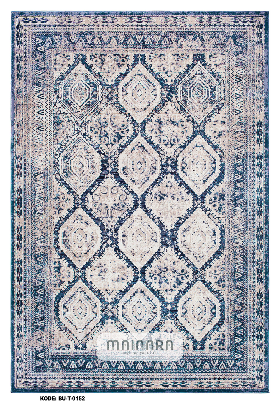 Karpet Tradisional (BU-T-0152) - Blue,Grey