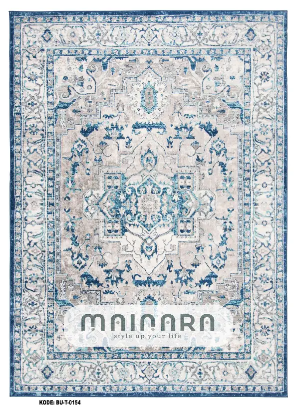 Karpet Tradisional (BU-T-0154) - Blue,Grey