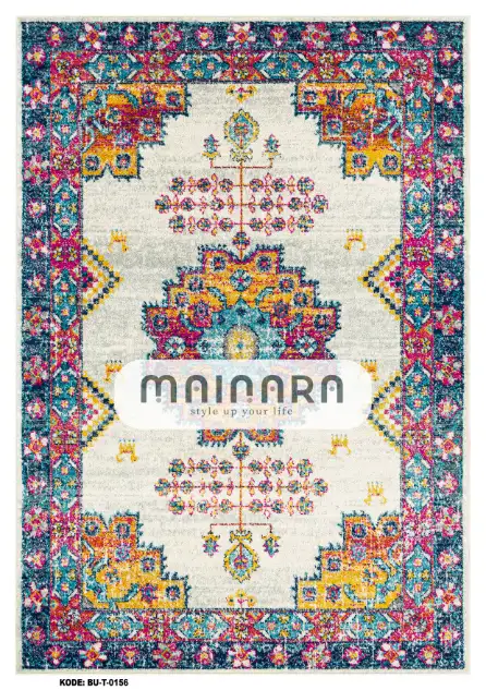 Karpet Tradisional (BU-T-0156) - Blue,Pink,Yellow