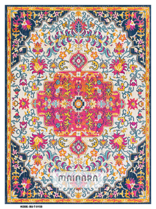 Karpet Tradisional (BU-T-0158) - Blue,Pink,Orange,navy