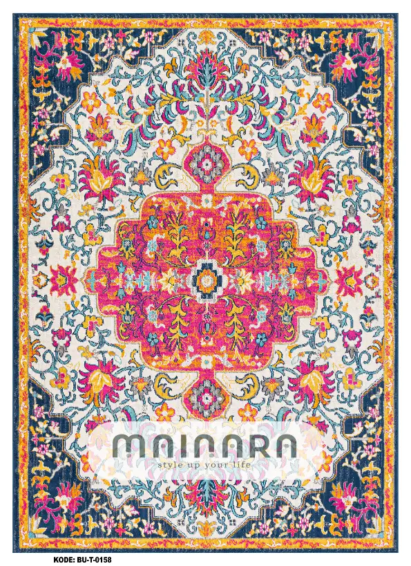Karpet Tradisional (BU-T-0158) - Blue,Pink,Orange,navy