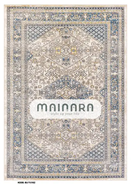 Karpet Tradisional (BU-T-0162) - Blue,Cream,Grey