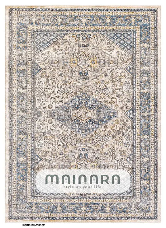 Karpet Tradisional (BU-T-0162) - Blue,Cream,Grey