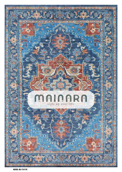 Karpet Tradisional (BU-T-0170) - Blue,Orange