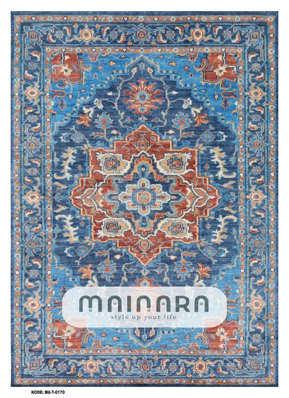 Karpet Tradisional (BU-T-0170) - Blue,Orange