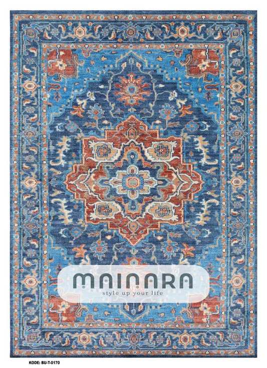 Karpet Tradisional (BU-T-0170) - Blue,Orange