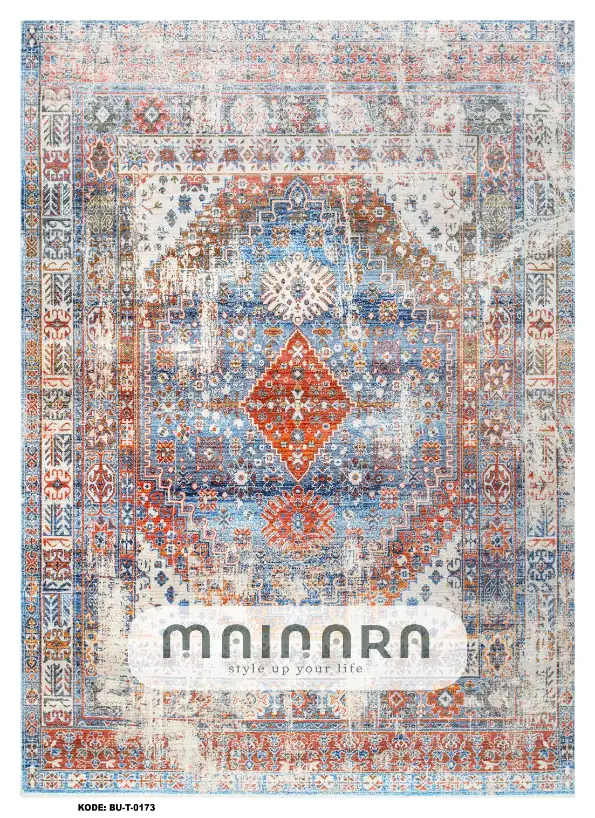 Karpet Tradisional (BU-T-0173) - Blue,Orange,Purple
