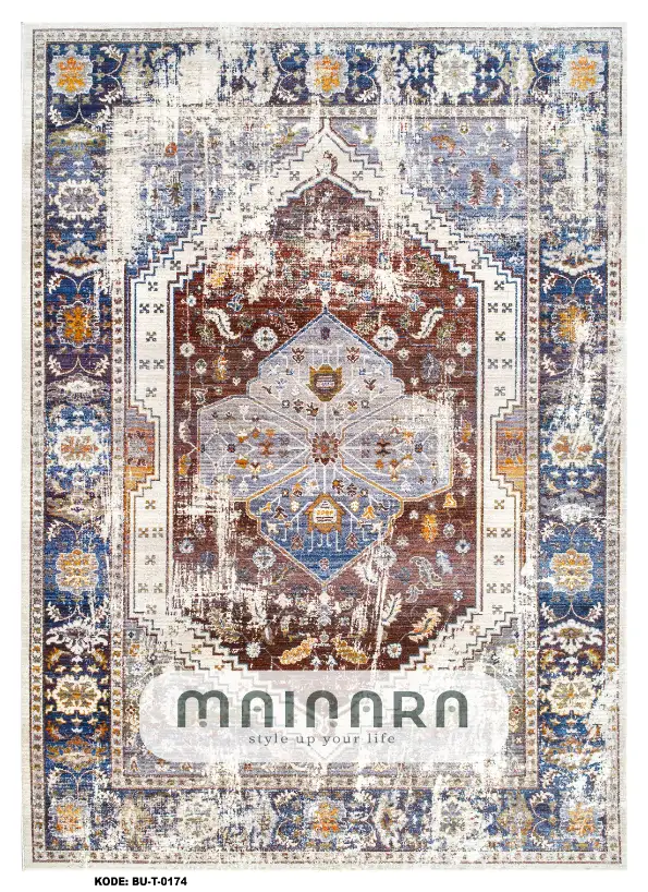 Karpet Tradisional (BU-T-0174) - Blue,White,Brown