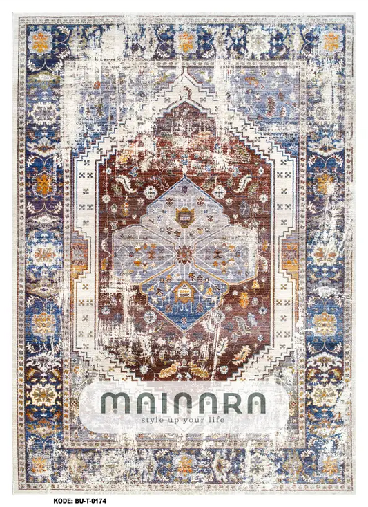 Karpet Tradisional (BU-T-0174) - Blue,White,Brown