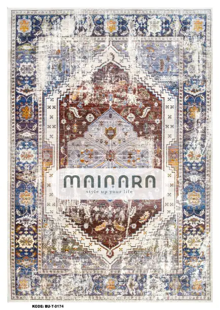 Karpet Tradisional (BU-T-0174) - Blue,White,Brown
