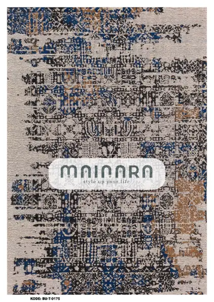 Karpet Tradisional (BU-T-0175) - Blue,Cream,Brown,Black