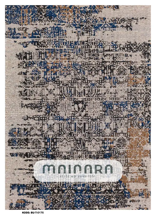 Karpet Tradisional (BU-T-0175) - Blue,Cream,Brown,Black