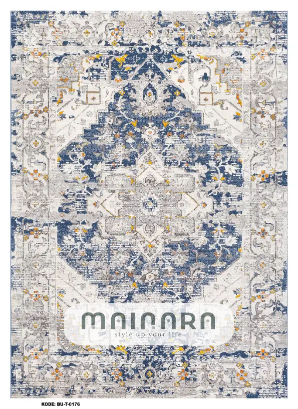 Karpet Tradisional (BU-T-0176) - Blue,Grey,White