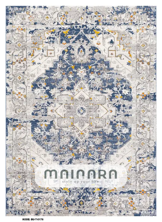 Karpet Tradisional (BU-T-0176) - Blue,Grey,White