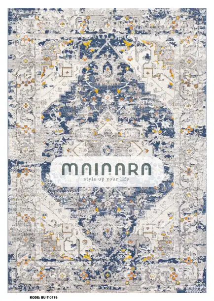Karpet Tradisional (BU-T-0176) - Blue,Grey,White
