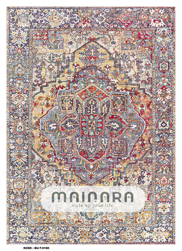 Karpet Tradisional (BU-T-0180) - Blue,Yellow,Pink,Purple