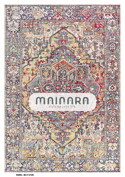 Karpet Tradisional (BU-T-0180) - Blue,Yellow,Pink,Purple