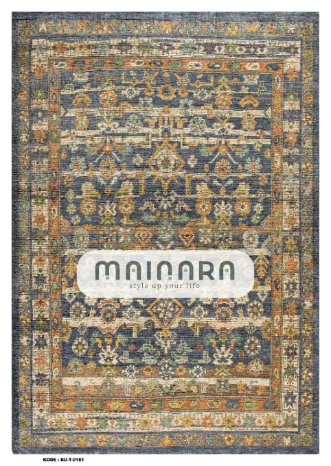 Karpet Tradisional (BU-T-0181) - Blue,Navy,Grey,Gold