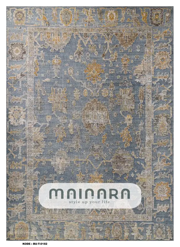 Karpet Tradisional (BU-T-0182) - Blue,Grey,Gold
