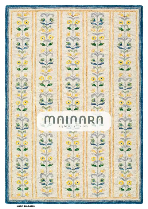 Karpet Tradisional (BU-T-0189) - Blue,Cream