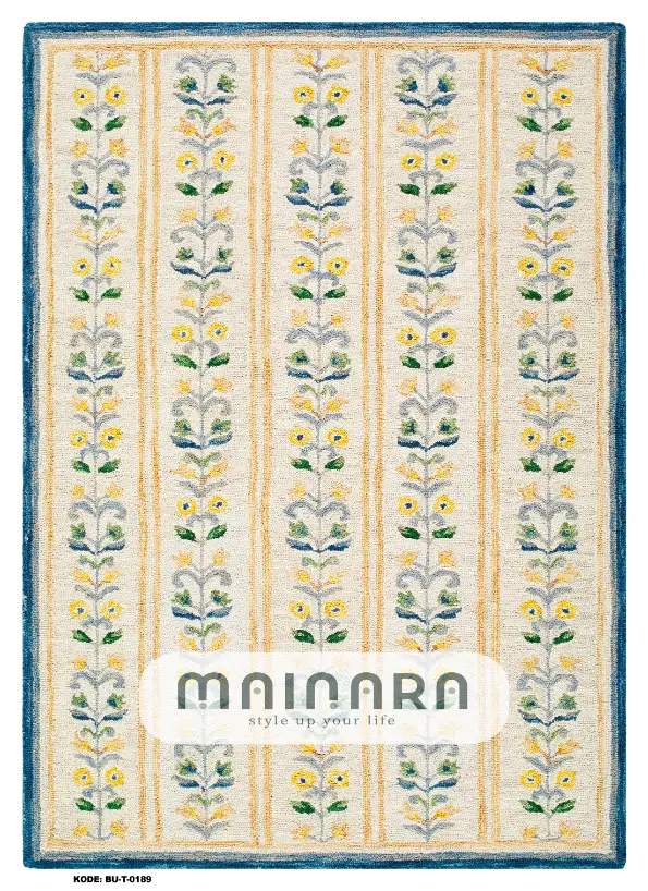 Karpet Tradisional (BU-T-0189) - Blue,Cream