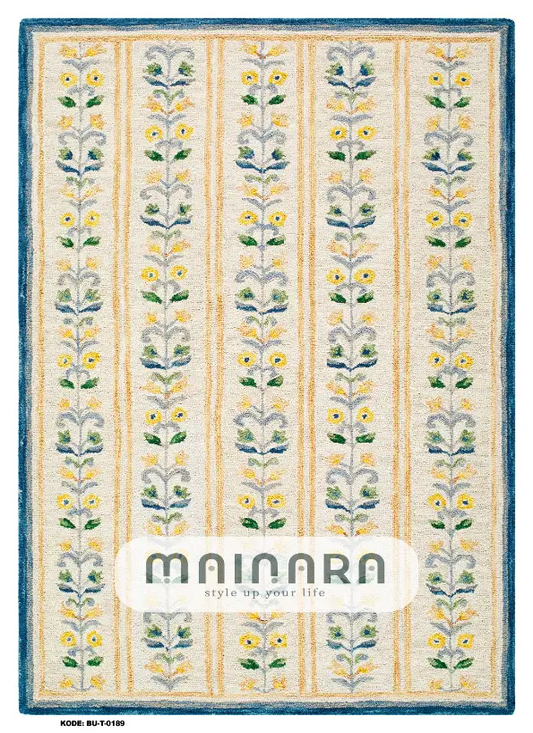 Karpet Tradisional (BU-T-0189) - Blue,Cream