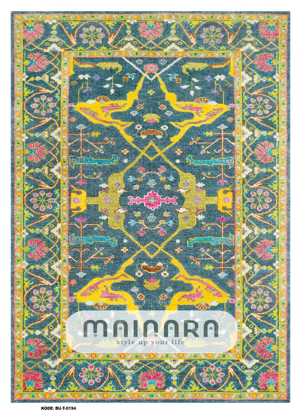 Karpet Tradisional (BU-T-0194) - Blue,Yellow,Tosca
