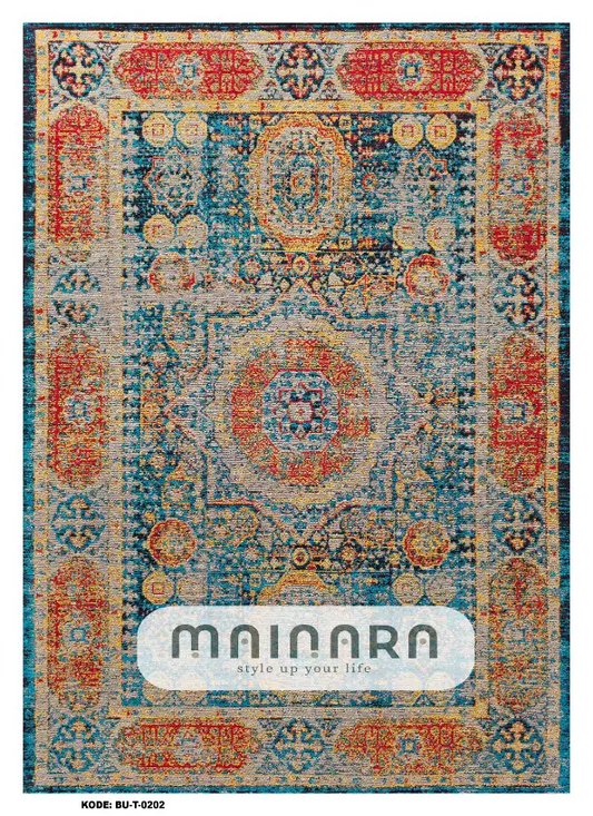 Karpet Tradisional (BU-T-0202) - Blue, Orange