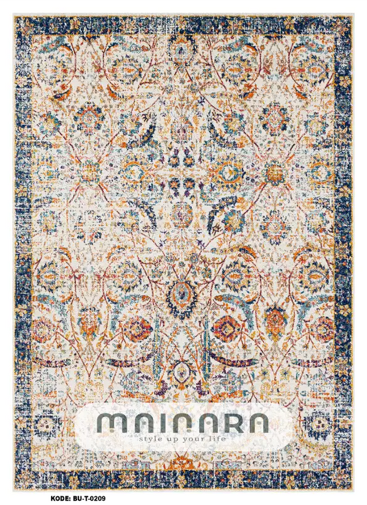 Karpet Tradisional (BU-T-0209) - Blue, Navy, Cream