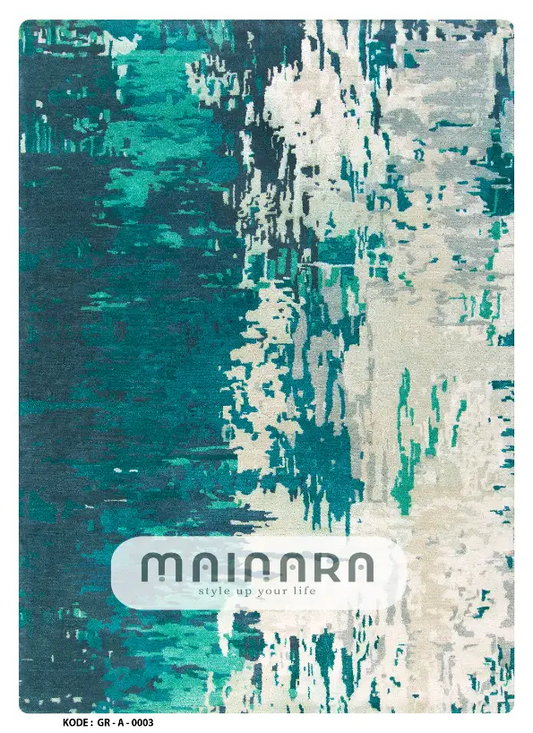 Karpet Abstrak (GR-A-0003) - Green,Grey