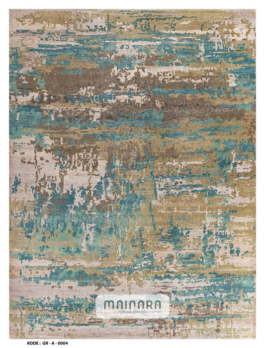 Karpet Abstrak (GR-A-0004) - Green,Brown