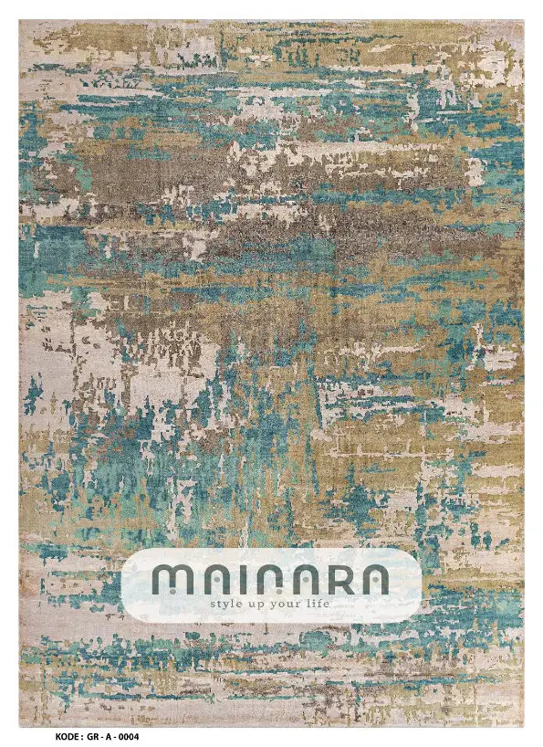 Karpet Abstrak (GR-A-0004) - Green,Brown