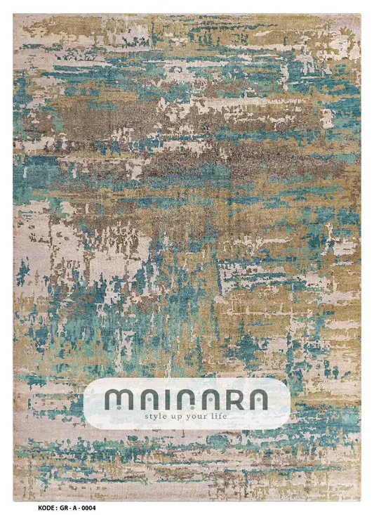 Karpet Abstrak (GR-A-0004) - Green,Brown