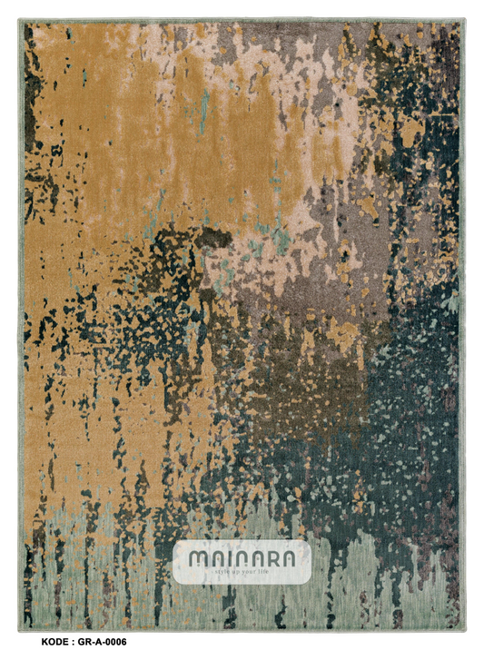 Karpet Abstrak (GR-A-0006) - Green,Yellow,Grey