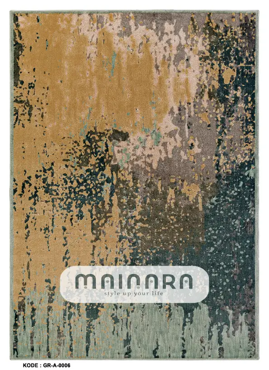 Karpet Abstrak (GR-A-0006) - Green,Yellow,Grey