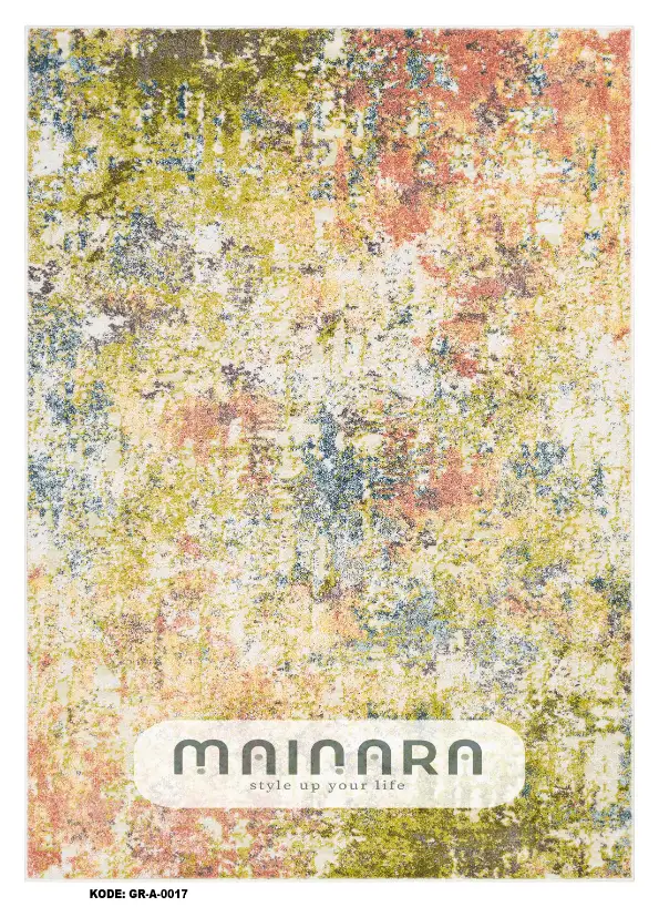 Karpet Abstrak (GR-A-0017) - Green, Peach, Blue