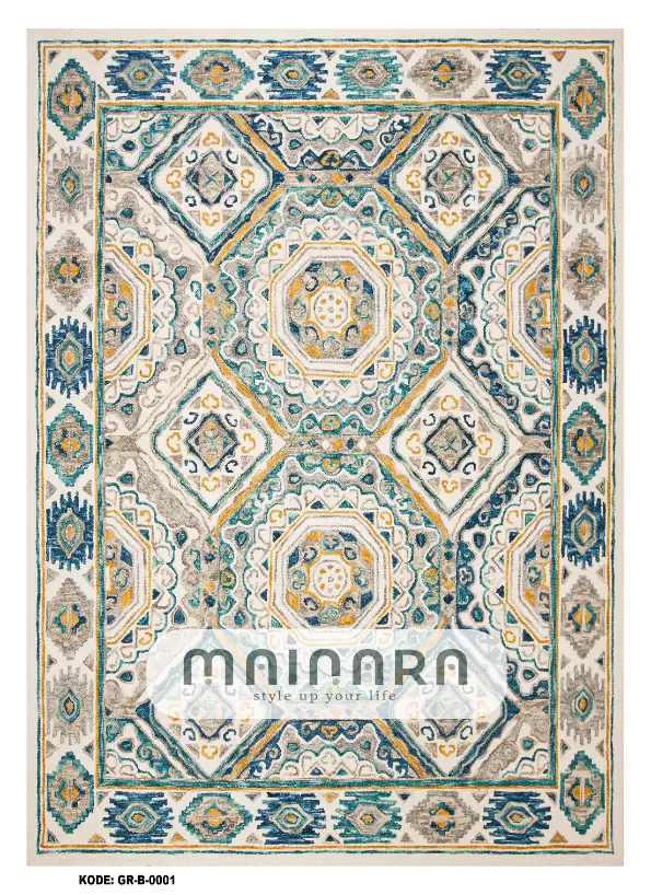 Karpet Bohemian (GR-B-0001) - Green,Tosca,Cream,Yellow