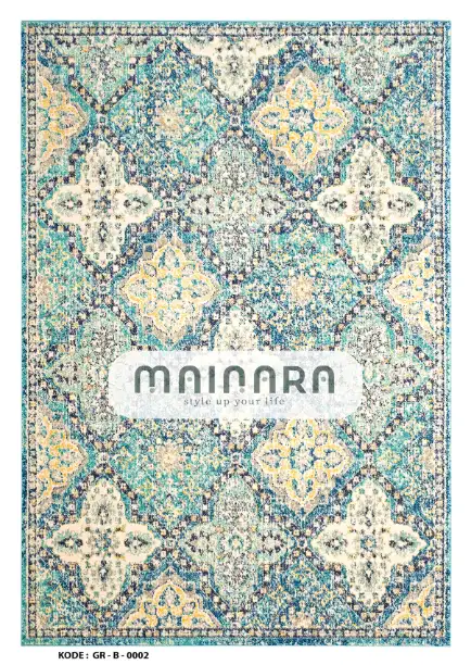 Karpet Bohemian (GR-B-0002) - Green,Tosca,Cream