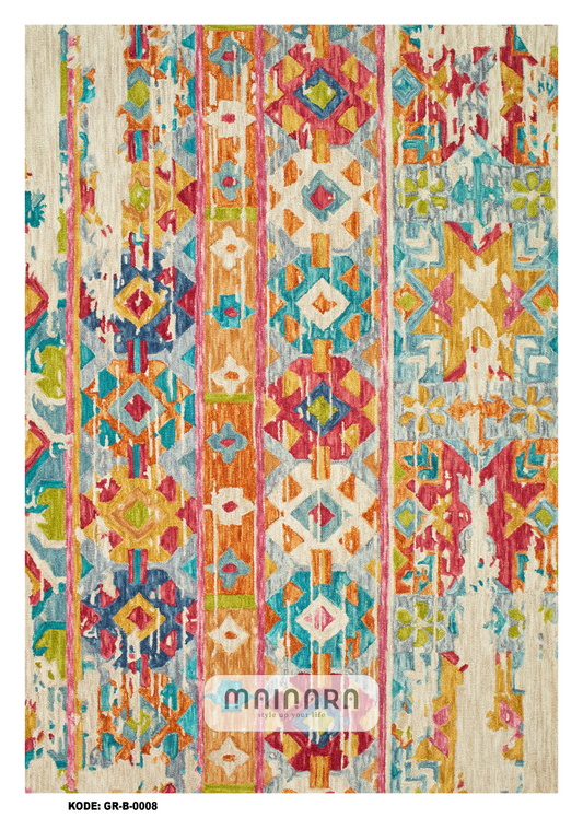 Karpet Bohemian (GR-B-0008) - Green,Orange,Tosca,Pink,Blue,Cream