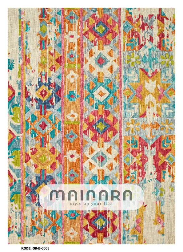 Karpet Bohemian (GR-B-0008) - Green,Orange,Tosca,Pink,Blue,Cream