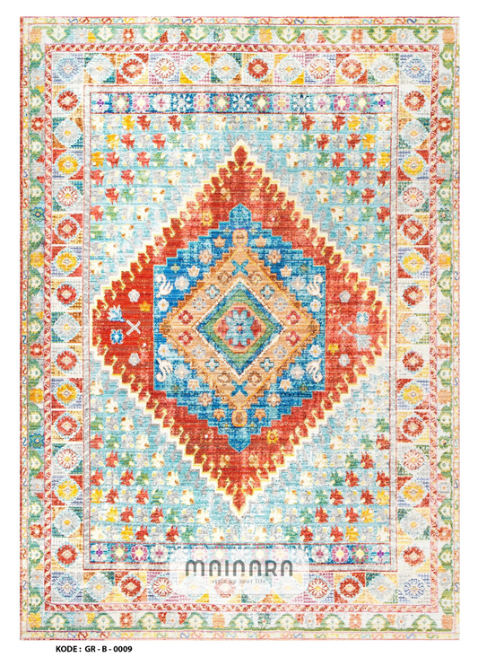 Karpet Bohemian (GR-B-0009) - Green,Tosca,Orange,Blue,Yellow