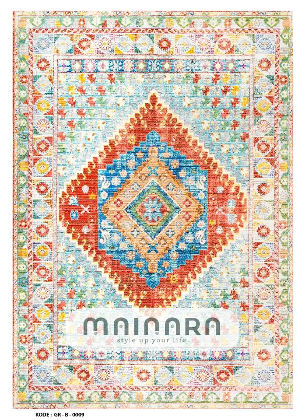 Karpet Bohemian (GR-B-0009) - Green,Tosca,Orange,Blue,Yellow