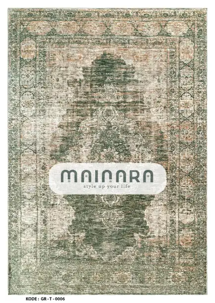 Karpet Tradisional (GR-T-0006) - Green,Cream