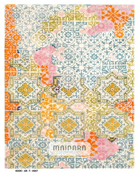 Karpet Tradisional (GR-T-0007) - Green,Orange,Blue